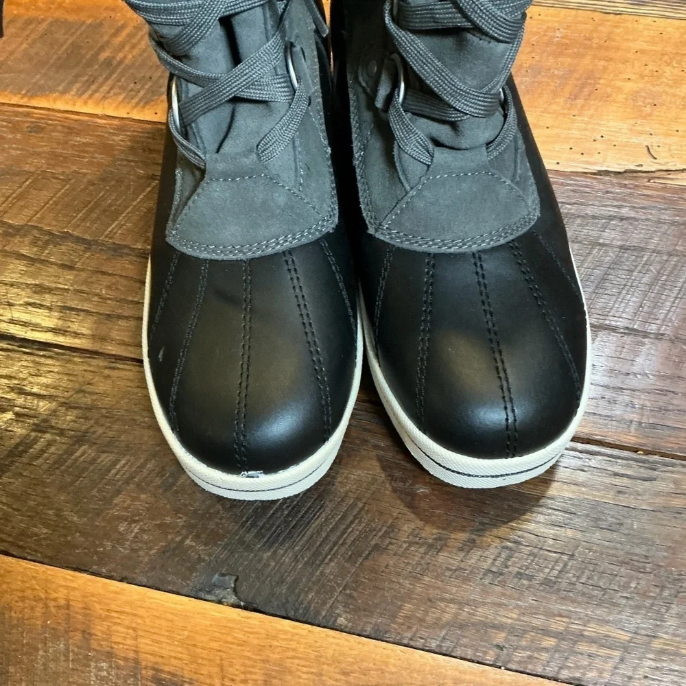 G.H. Bass & Co. Juno Duck Boots | Women’s Size 11M | Gray & Black Faux Fur Trim
